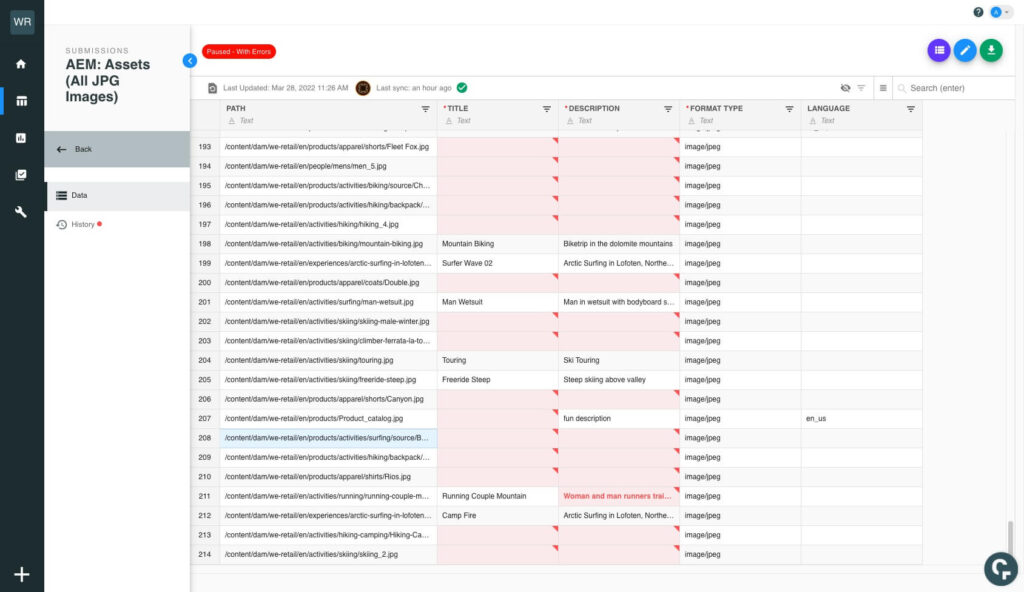 Experience Manager Data in Claravine