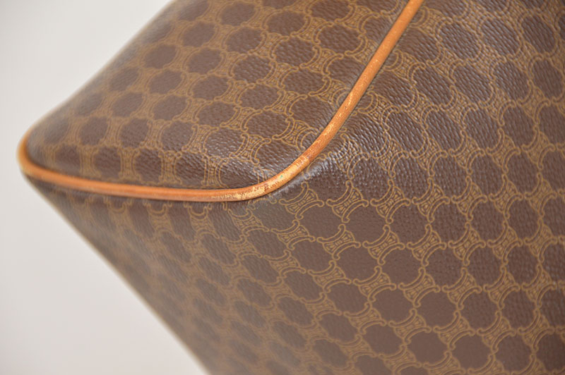 Used CELINE Brown Macadam PVC / Brown Leather Hand Bag