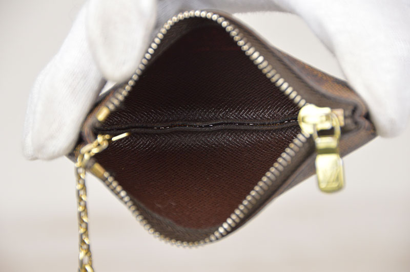 Used Louis Vuitton Damier Ebene Pochette Clefs Key Case Ring N62658