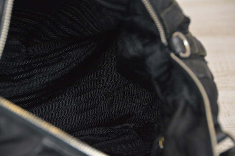 Used PRADA Black Nylon / Leather Hand Bag